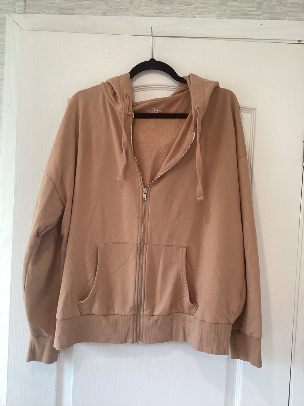 Time and Tru Tan Zip-Up Hoodie EUC
